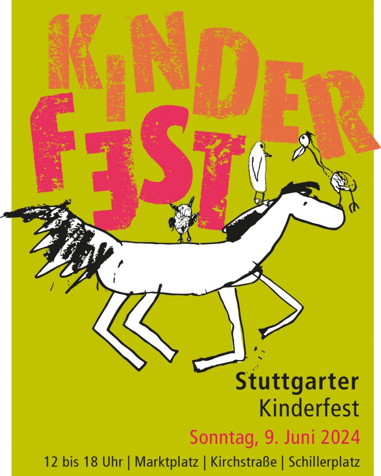 Galoppierendes Pferd, Banner des Stuttgarter Kinderfest 2024
